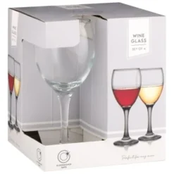 B&M Wine Glasses 4pk -Kitchen Product Store 338802 set of 4 wine glasses