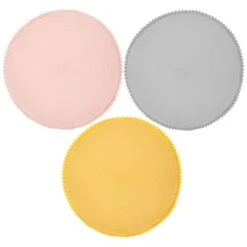 B&M Grey Round Pom Pom Placemats 4pk 9 B&M Grey Round Pom Pom Placemats 4pk -Kitchen Product Store 355688 355688 355689 pom pom placemats main
