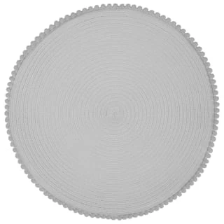 B&M Grey Round Pom Pom Placemats 4pk 3 B&M Grey Round Pom Pom Placemats 4pk - Image 3