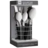 B&M Cutlery Set With Caddy 16pc - Black