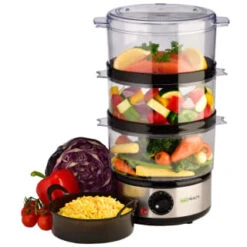 Mo Health 3 Tier Steamer -Kitchen Product Store 358352 mo farah 3 tier steamer 3