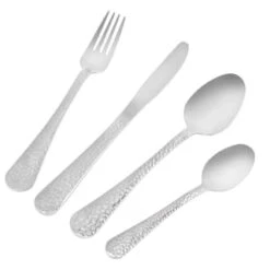 Kitchen Product Store 11 B&M Cambridge Hammered Cutlery Set 16pc