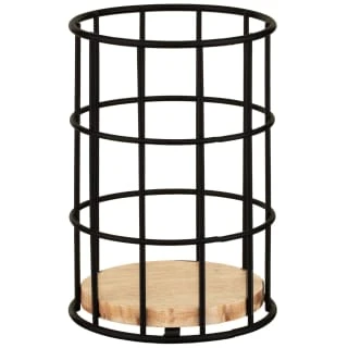 B&M Black Cutlery Holder With Wooden Base 1 B&M Black Cutlery Holder With Wooden Base
