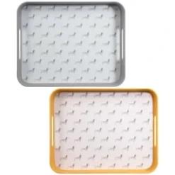 B&M Sausage Dog Bamboo Tray With Handles - Ochre -Kitchen Product Store 369483 sausage dog printed bamboo tray with handles ochre