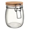 B&M Medium Bamboo Clip Lock Glass Jar