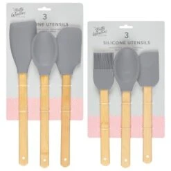 B&M Betty Winters Silicone Utensils 3pk - Grey -Kitchen Product Store 369972 3pk betty winters silicone utensils grey main