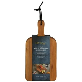 B&M Mini Acacia Wood Serve Boards 2pk 1 B&M Mini Acacia Wood Serve Boards 2pk