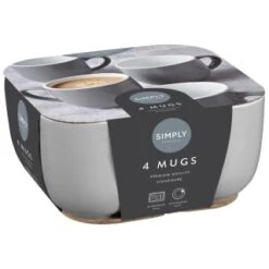 Simply Everyday Gloss Mugs 4pk - Grey -Kitchen Product Store 380120 4pk simply everyday mugs grey 2