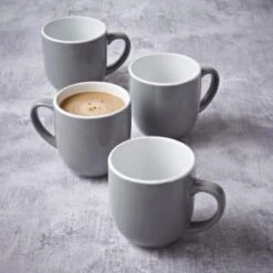 Simply Everyday Gloss Mugs 4pk - Grey -Kitchen Product Store 380120 4pk simply everyday mugs grey
