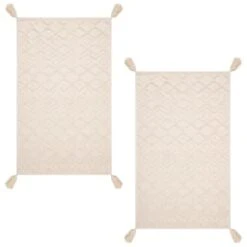 B&M Homestead Embossed Tea Towels With Tassels 2pk - Natural -Kitchen Product Store 380229 2pk homestead embossed tea towel with tassels 2