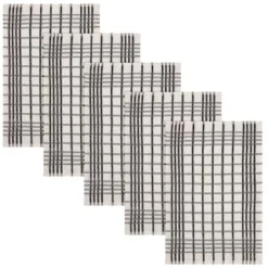 B&M Essentials Check Tea Towels - Black 5pk -Kitchen Product Store 380235 5pk check tea towels black 2