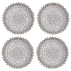 B&M Pom Pom Coasters - Grey 4pk -Kitchen Product Store 380383 4pk harmony pom pom coasters grey 2