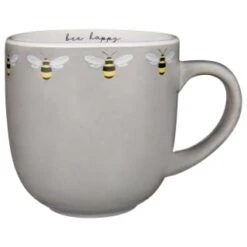 B&M Bee Happy Printed Mugs - 4pk -Kitchen Product Store 380506 4pk printed mugs bee happy grey
