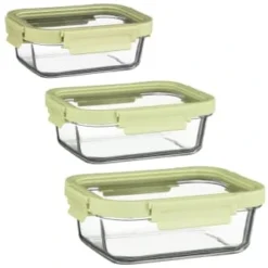 B&M Green Glass Food Container - Large 5 B&M Green Glass Food Container - Large -Kitchen Product Store 380662 380663 380664 glass food container green medium 1