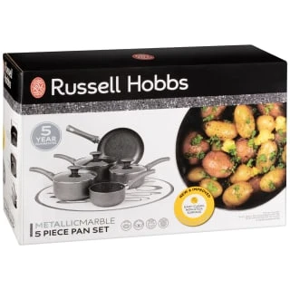 Russell Hobbs Metallic Marble Pan Set 5pc 1 Russell Hobbs Metallic Marble Pan Set 5pc