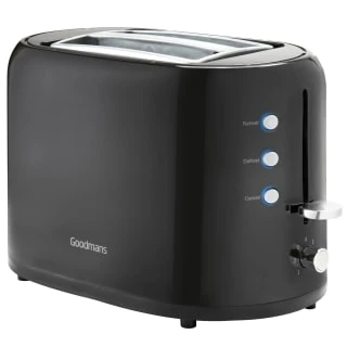 Goodmans Plastic 2 Slice Toaster - Black 1 Goodmans Plastic 2 Slice Toaster - Black