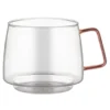 B&M Glass Mug With Coloured Handle