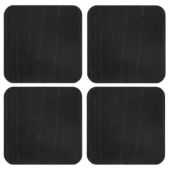 B&M Black Wooden Coasters 4pk -Kitchen Product Store 390404 4pk wooden coasters solid wood black 2