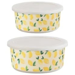 B&M Round Tubs 2pk - Lemons 13 B&M Round Tubs 2pk - Lemons -Kitchen Product Store 392928 2pk reuse and repurpose round tubs lemon 6