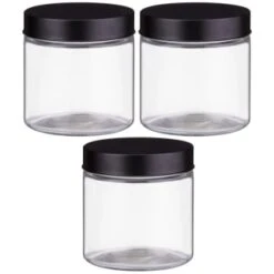 Set Of 3 Jars With Black Lids -Kitchen Product Store 394387 set 3 jars with black lids 2