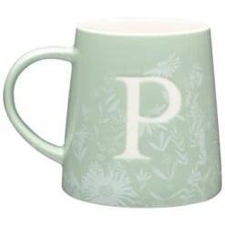 B&M Floral Alphabet Mug (Assorted) -Kitchen Product Store 394402 floral alphapet mug green p