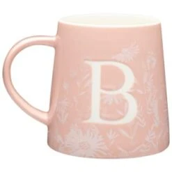 B&M Floral Alphabet Mug (Assorted) -Kitchen Product Store 394402 floral alphapet mug pink b