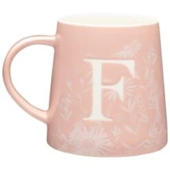 B&M Floral Alphabet Mug (Assorted) -Kitchen Product Store 394402 floral alphapet mug pink f