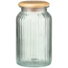 B&M Large Ribbed Glass Jar With Wooden Lid