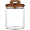 B&M Small Glass Jar With Acacia Wood Lid