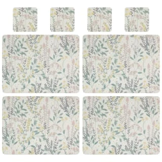 B&M Floral Placemat & Coaster Set 8pc 1 B&M Floral Placemat & Coaster Set 8pc