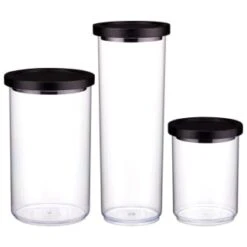 B&M Canister With Airtight Wooden Lid 1.7L -Kitchen Product Store 394622 394623 394624 1 7l canister with black lid group 2