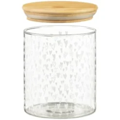 B&M Printed Glass Bamboo Storage Jars 3pc -Kitchen Product Store 396485 3pk printed glass bamboo storage jars 4